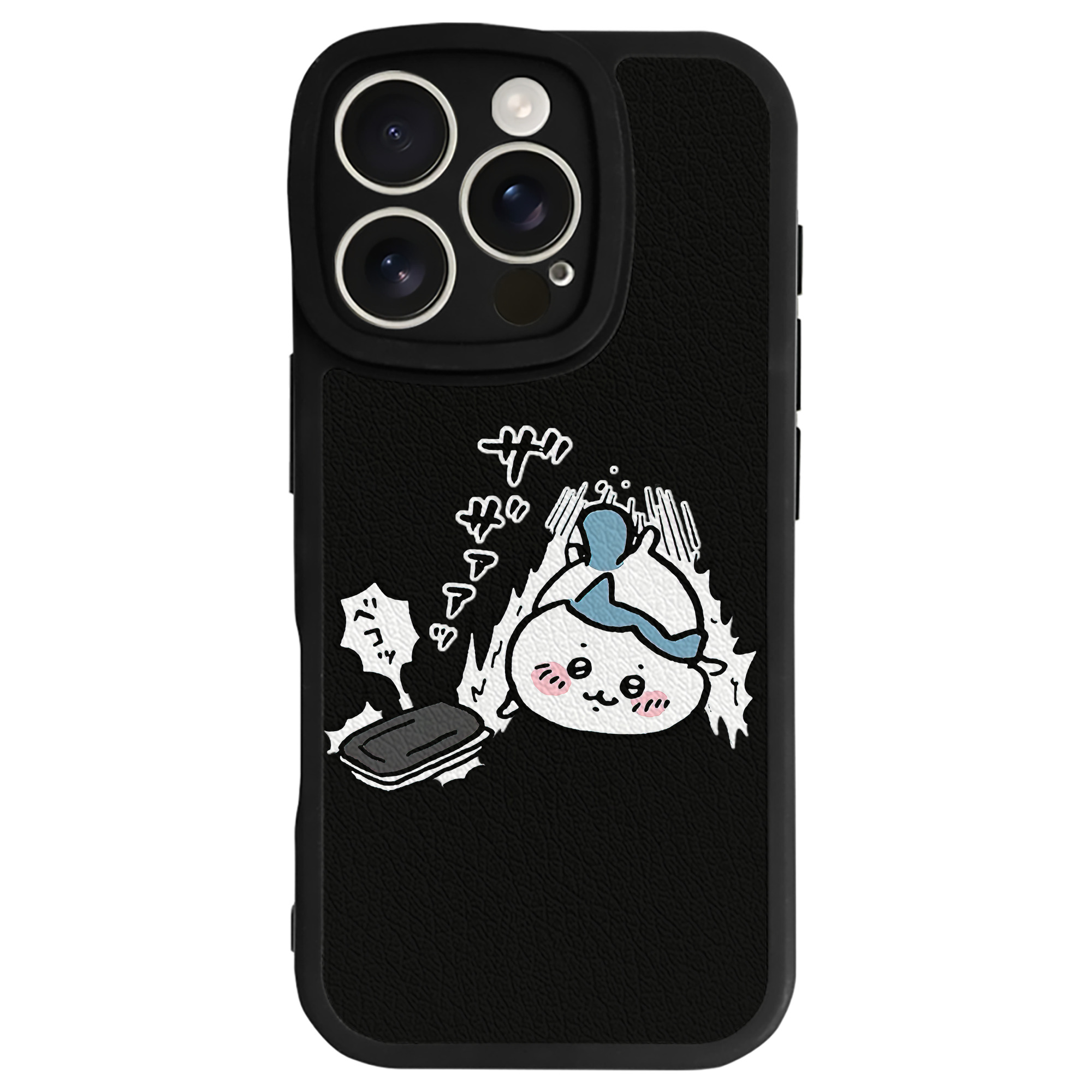 （画像用） ちいかわ ハチワレ Chii-kawa hachiware 【iPhone 16シリーズ対応】シリコンスマホケース（レザー調） 材質：シリコン